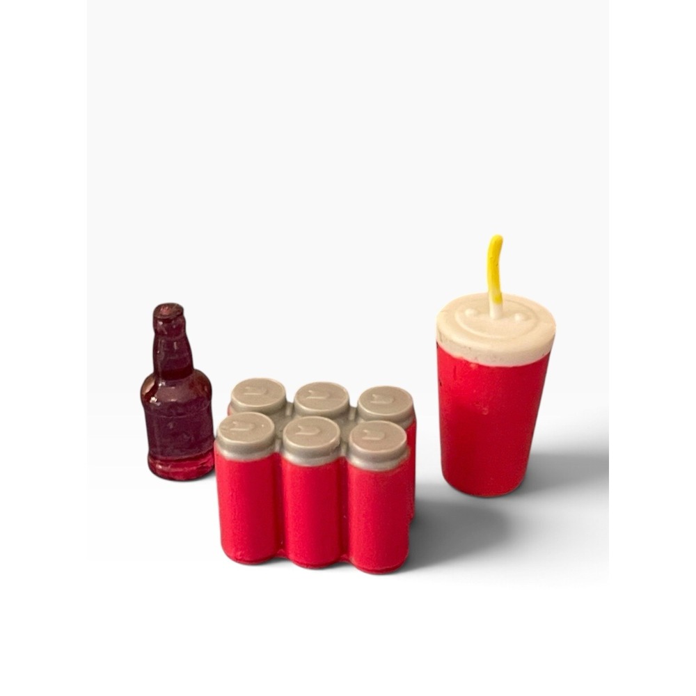 Barbie Sized Drink Lot  Of 3 Miniature Diorama